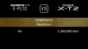 Olympus PEN E-PL10 vs. Fujifilm X-T2: A Comparison of Specifications