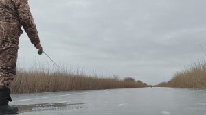 РЫБАЛКА ЗИМОЙ.ЛОВЛЯ ЖИВЦА ПО ОЧЕНЬ ТОНКОМУ ЛЬДУ!!!