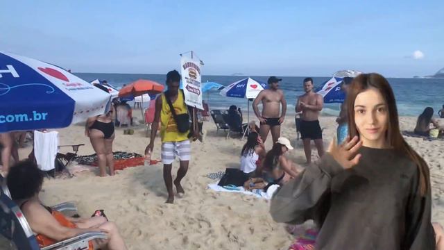 Walking on a sunny beach in Barcelona   Best beach in Spain 2023