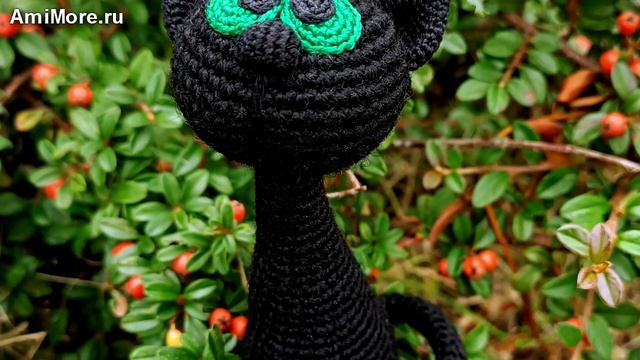 Амигуруми: схема Чёрная кошка. Игрушки вязаные крючком - Free crochet patterns.