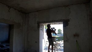 Штукатурка потолков и дверных проёмов // Штукатурим полистиролбетон