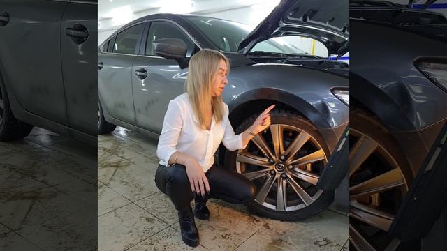 Выпрямление вмятины без покраски на переднем крыле автомобиля Mazda 6 смотреть онлайн