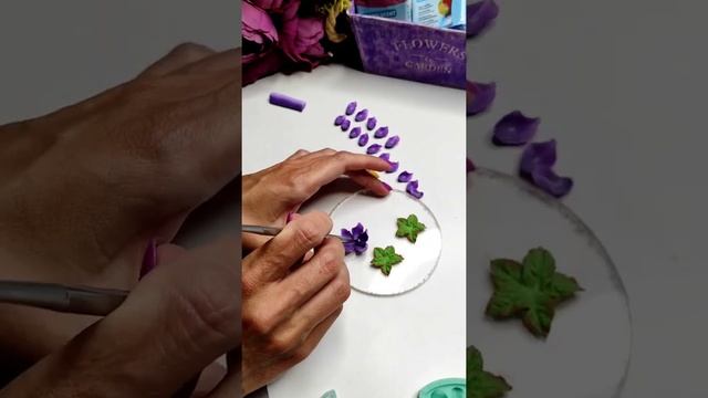 Лиловые серьги #cernit #diy #polymerclay #tutorial #полимернаяглина #лепка #творчество #мастеркласс