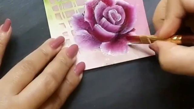 Decorative painting/ Acrylic painting tutorial/Onestroke Florals on a Notecard #acrylicpainting смотреть онлайн