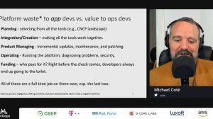 Michael Coté — Kubernetes is not for developers
