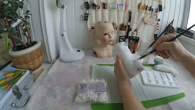 РЕСТАВРАЦИЯ  АНТИКВАРНОЙ КУКЛЫ  МК ГРУНТОВКА  RESTORATION OF ANTIQUE DOLL TUTORIAL  PRIMER