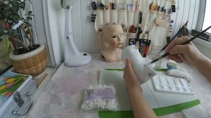 РЕСТАВРАЦИЯ  АНТИКВАРНОЙ КУКЛЫ  МК ГРУНТОВКА  RESTORATION OF ANTIQUE DOLL TUTORIAL  PRIMER