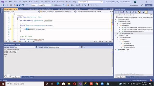 #4 Service Layer in Core WebAPI to Perform CURD in .NET5 using EFCore with Onion Architecture смотреть онлайн