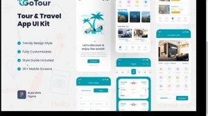 GoTour - Tour and Travel App Figma UI Kit hotel booking