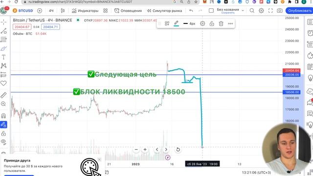 БИТКОИН НАЧАЛ РОСТ. ЭТО БЫЧИЙ ТРЕНД? смотреть онлайн
