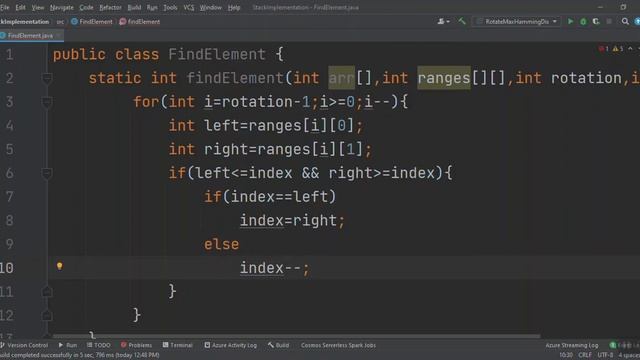 Find element at given index after a number of rotations in Java смотреть онлайн