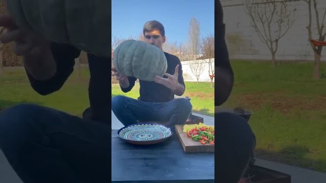 Запечённая тыква с бараниной