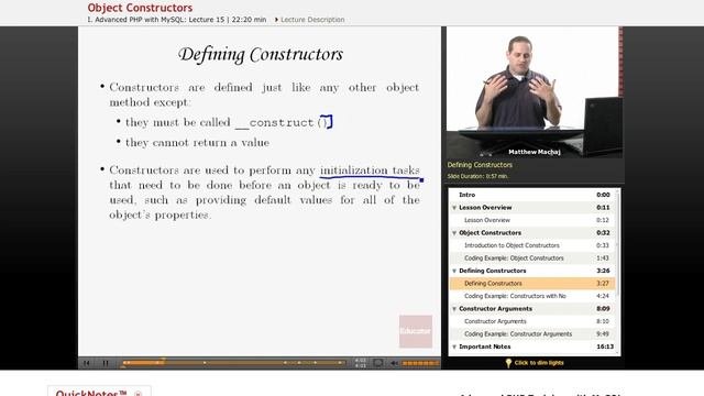 PHP With MySQL: Object Constructors