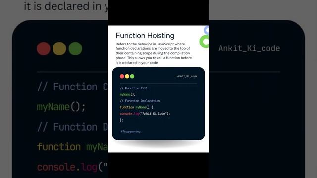 Hoisting in javascript  #coding #htmlcss #webdevelopment #scrolltrigger #gsap #learnjs #javascript
