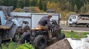 квадроцикл с двигателем k6a и акпп первые  выезды