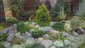 Красивые хвойные композиции в ландшафтном дизайне Красивый сад с хвойными, Гортензиями, Хостами