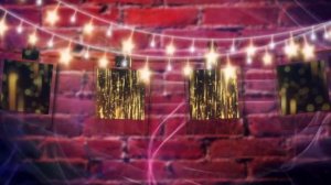 Новогодняя заставка для поздравительных роликов. Гирлянда с фонариками