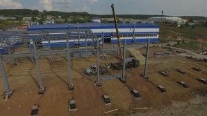 Монтаж каркаса промышленного здания от компании Сатурн