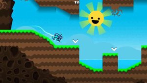 тренеру уровень в geometry dash называется  too kid friendly