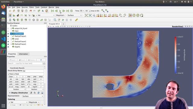 [ParaView Postprocessing 13] Fluid flow: particle tracking and path lines