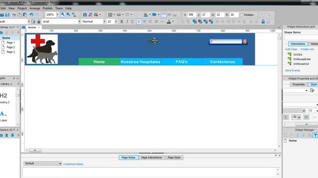 Prototipo de página web en Axure RP Pro 7.0