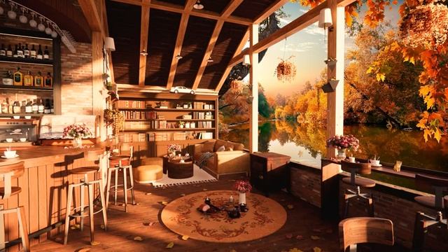Осенний день в уютной кофейне Книга 4К с расслабляющей джазовой музыкой для учебы/работы #9 смотреть онлайн