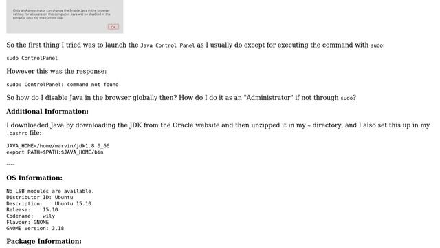 Ubuntu: How to disable Java in the browser for all users? смотреть онлайн