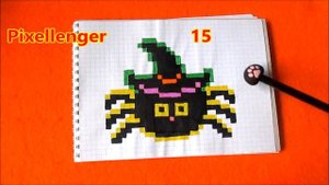 Обзор рисунков по клеточкам на Хэллоуин Overview Drawing simple  Halloween Pictures Pixel Art