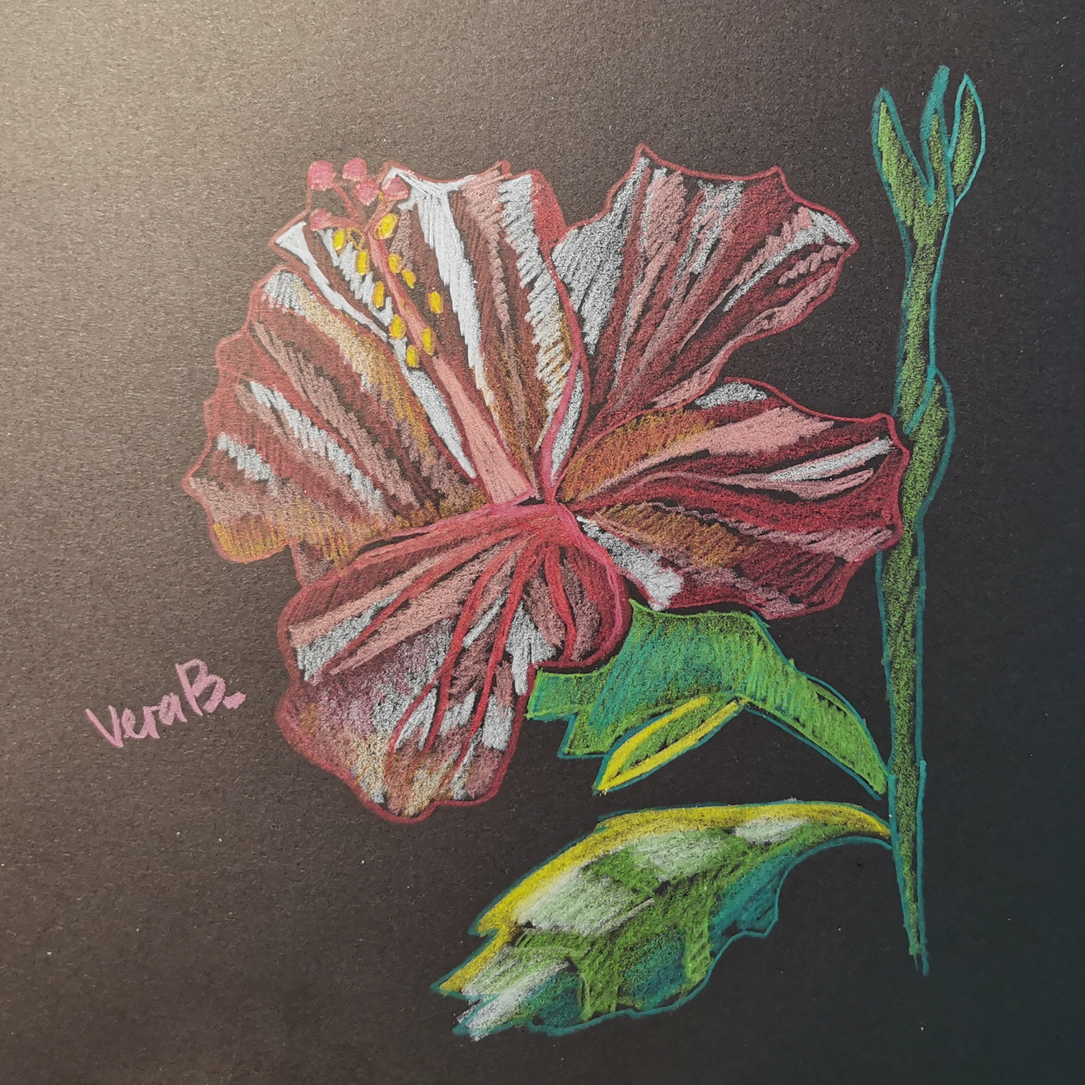 Как нарисовать гавайский цветок || Black