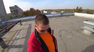 Поиск мест протечек на мембранной кровле дефектоскопом  ИЗОТЕСТ 2,0  "Русстрой"