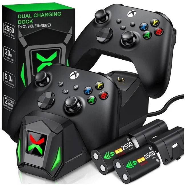 Зарядная станция и аккумуляторы для геймпадов Xbox