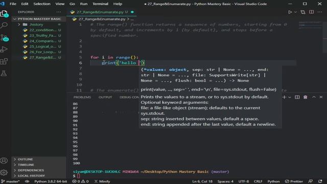 #27 Range and Enumerate Function In Python  |  Python Mastery In Bangla |  Python Tutorial