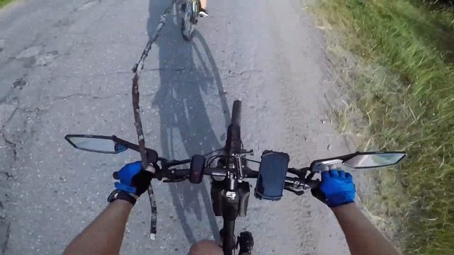 Буксировка велосипеда на жёсткой сцепке смотреть онлайн