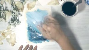 Как рисовать морскую волну акрилом или гуашью