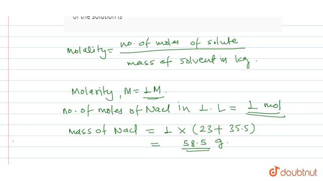 The density of `1 M` solution of `NaCl` is `1.0585 g mL^(-1)`. The molality of the solution is смотреть онлайн