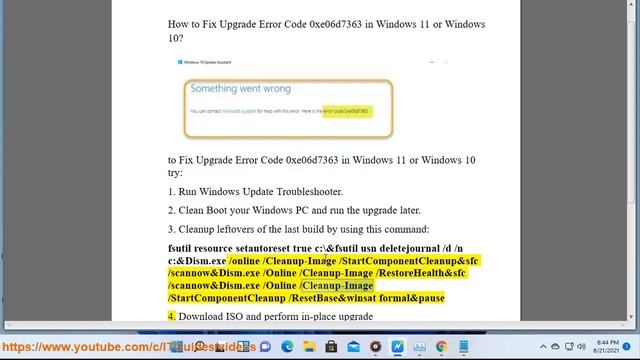 Fix Update Error Code 0xe06d7363 in Windows 11/10 смотреть онлайн