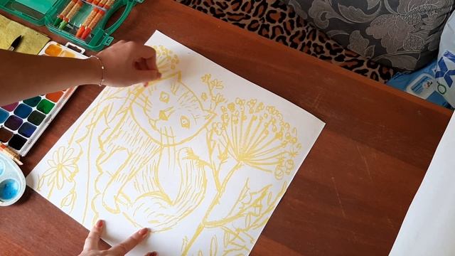 Домашнее задание. Зверёк в траве. Пастель и акварель смотреть онлайн