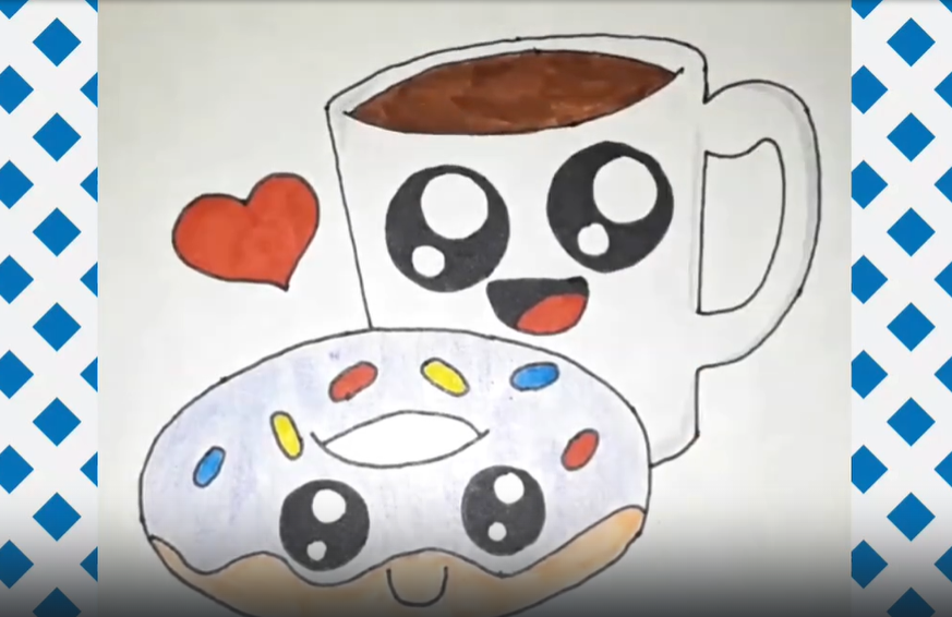 Рисуем Кофе с пончиком смотреть онлайн