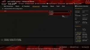 How to enable TPM and PTT on Intel i9 Asus ROG Strix PC