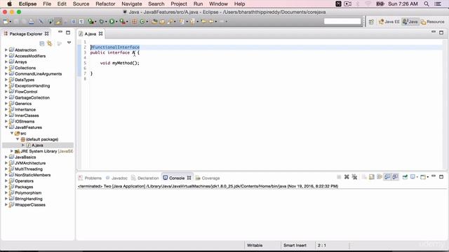 Create a functional Interface with code in java8 смотреть онлайн