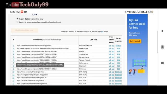 How to Find & Remove Broken Links in Blogger 2020 | Best Broken Link Checker Tool | One Page SEO