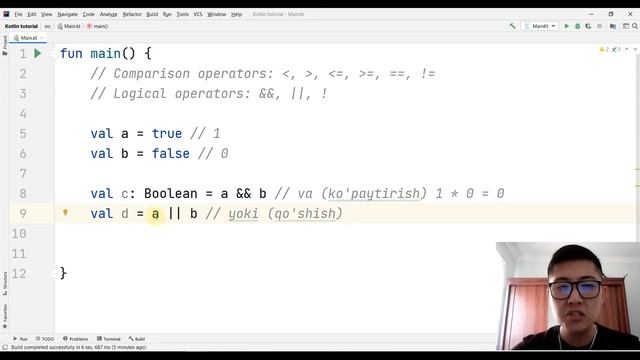 Kotlin dasturlash tili | 7-dars: Taqqoslash va mantiqiy operatorlar смотреть онлайн