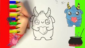 Как нарисовать МИЛЫЙ. просто, Рисунки для  начинающих. милый монстр