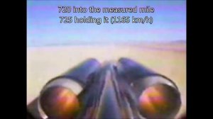 ThrustSSC run 61 (supersonic) - tail view with subtitles and extra information
