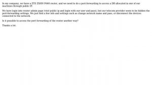 Port-forwarding in router ZTE ZXHN F660: hidden settings