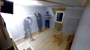 Утепление перекрытия и стен, монтаж вагонки