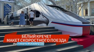 БЕЛЫЙ КРЕЧЕТ МАКЕТ НОВОГО СКОРОСТНОГО ПОЕЗДА В МОСКВЕ МАНЕЖНАЯ ПЛОЩАДЬ МОСКВА 2030