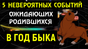 ?5 НЕВЕРОЯТНЫХ СОБЫТИЙ ОЖИДАЮТ РОДИВШИХСЯ В ГОД БЫКА! ВЫ ОБ ЭТОМ И МЕЧТАТЬ НЕ МОГЛИ!