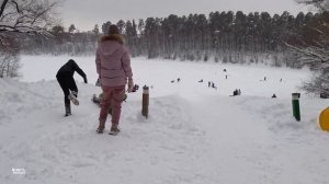 Зимние горки на озере Глубокое