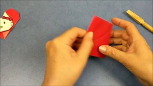 Как сделать сердце оригами из бумаги Хэллоу Китти |  Hello Kitty Heart | Valentine's Day Craft